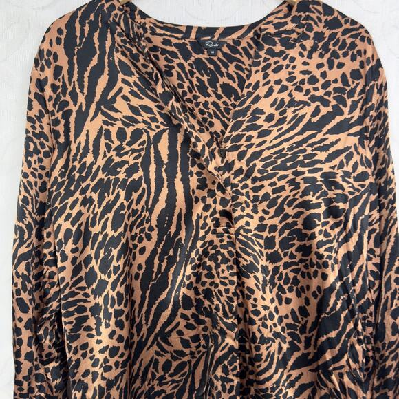 Rails Pearl Cinnamon Mixed Animal Print Popover Blouse Size M - Picture 12 of 12